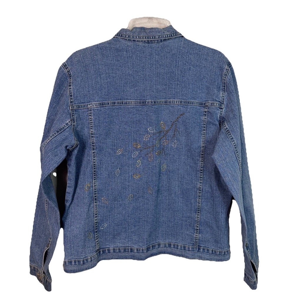 Sunburst‎ Woman Jean Jacket by Morning Sun Embellished Size L Front & Back